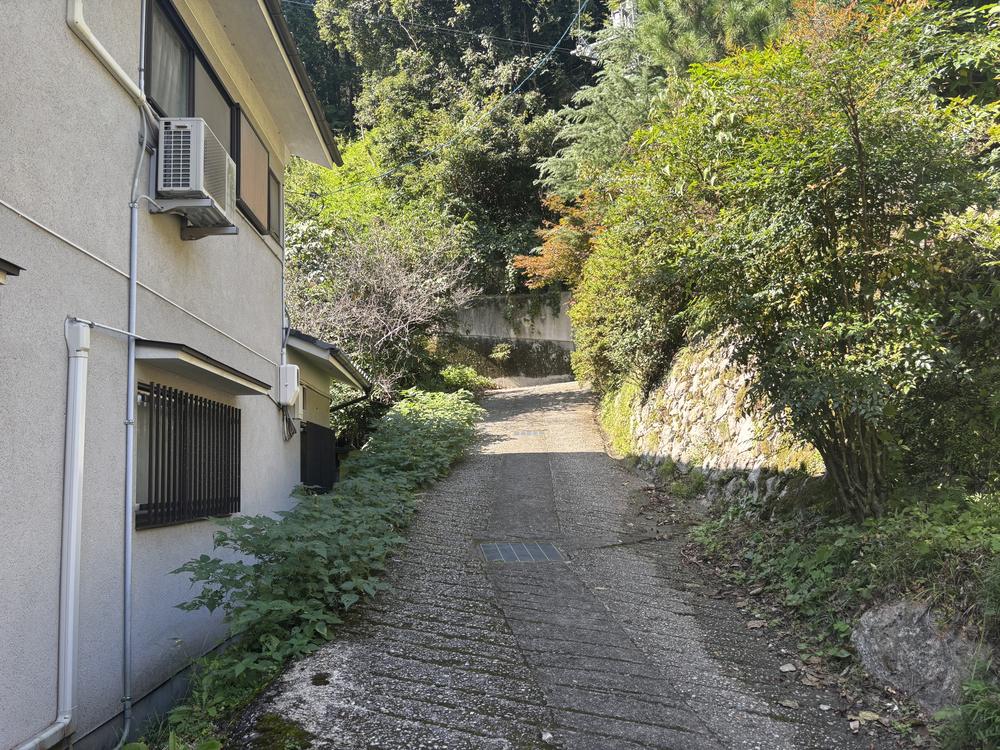 ねこやなぎへ向かう細い坂道